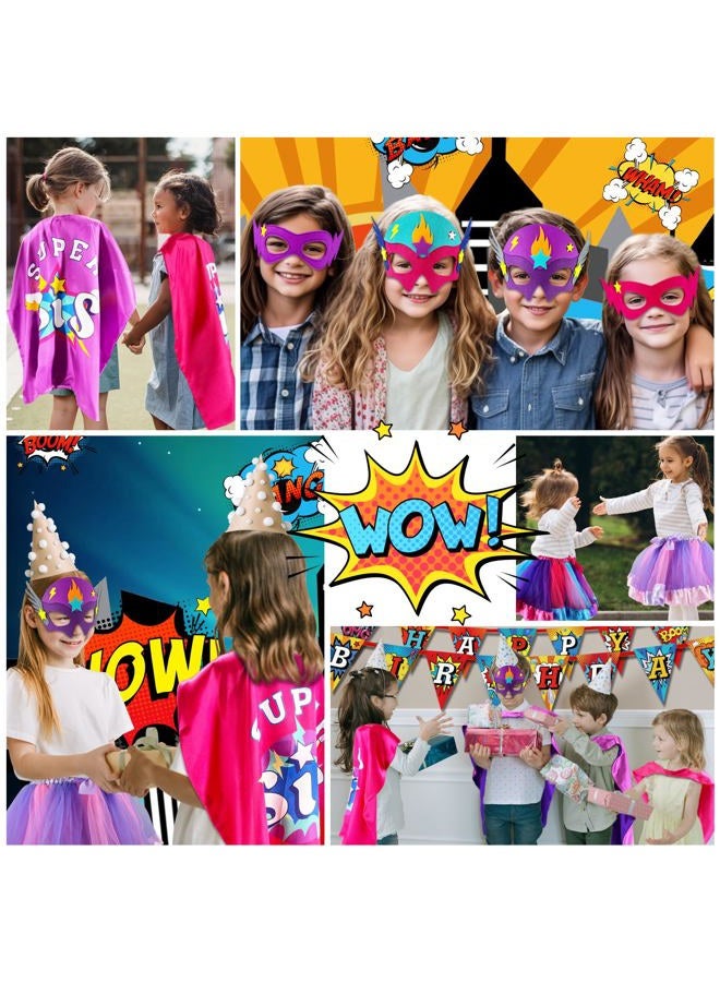 D.Q.Z Superhero-Capes and Masks for Kids, Big Sister Gifts for Girls' Role Play New Sibling Birthday Family Party (Purple) - Image 2