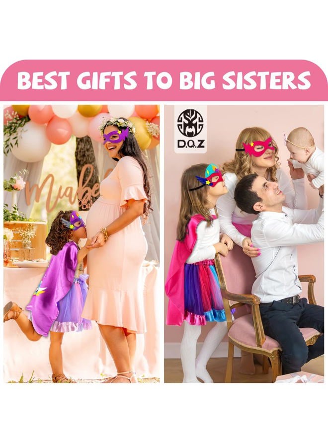 D.Q.Z Superhero-Capes and Masks for Kids, Big Sister Gifts for Girls' Role Play New Sibling Birthday Family Party (Purple) - Image 3