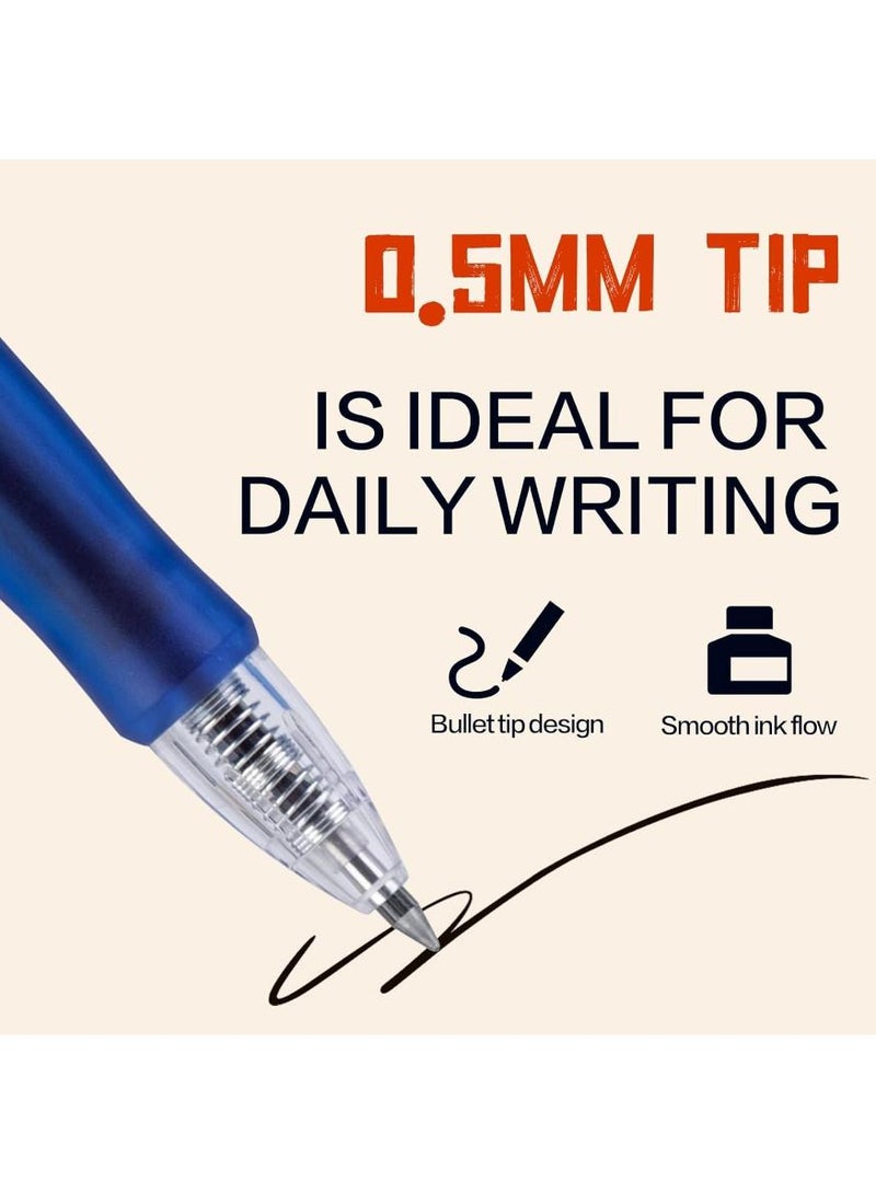 Deli 12 Colors Retractable Gel Pens, Fine Point 0.5mm Gel Pens with Comfort Grip, Assorted Color Inks for Drawing, Journaling, Note Taking, and School Supplies - Image 4