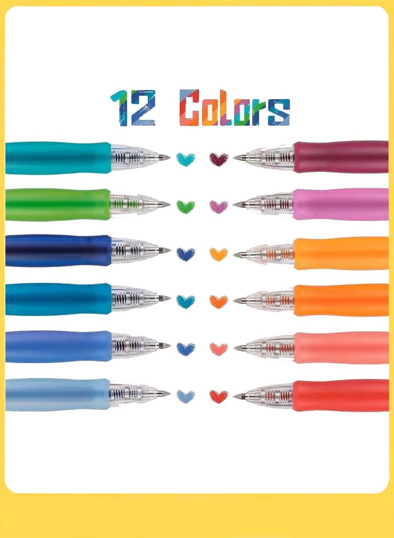 Deli 12 Colors Retractable Gel Pens, Fine Point 0.5mm Gel Pens with Comfort Grip, Assorted Color Inks for Drawing, Journaling, Note Taking, and School Supplies - Image 2