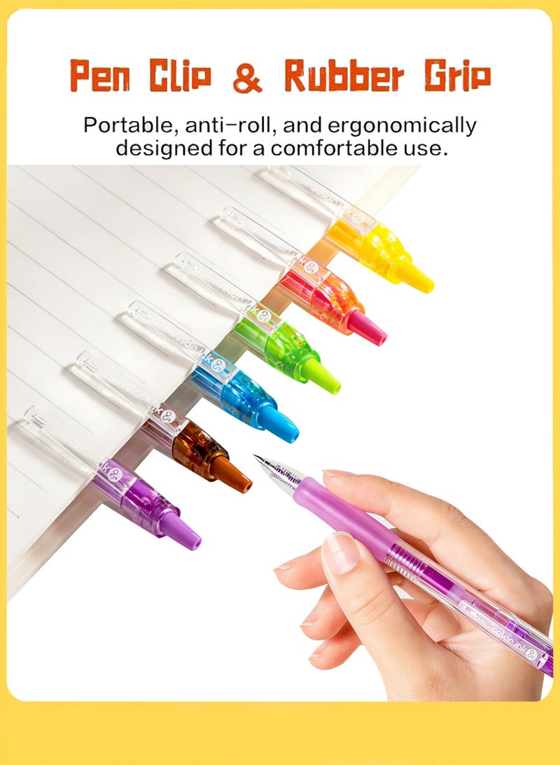 Deli 12 Colors Retractable Gel Pens, Fine Point 0.5mm Gel Pens with Comfort Grip, Assorted Color Inks for Drawing, Journaling, Note Taking, and School Supplies - Image 4