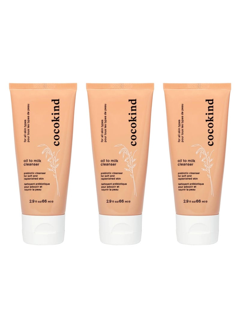 Cocokind - Cocokind Oil to Milk Face Wash Oil Based Cleanser and Oil Makeup Remover  Cleansing Oil Cleansing Milk and Cream Cleanser for Face 3 Pack - Image 1