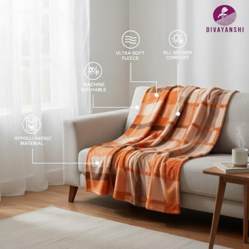 Divayanshi Premium Fleece Blanket 44x70 Inches – Ultra Soft, Lightweight 250g Winter Blanket for Home, Travel & All-Season Use- (Pack of 5) - Image 3