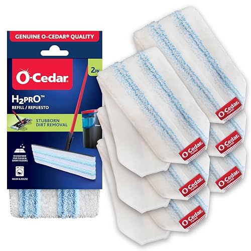 o cedar OCedar Genuine H2prO Mop Pads Pack of 6 Machine Washable Reusable Microfiber Mop Head Replacements - Image 1