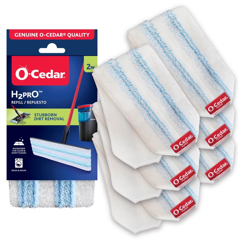 o cedar OCedar Genuine H2prO Mop Pads Pack of 6 Machine Washable Reusable Microfiber Mop Head Replacements - Image 2