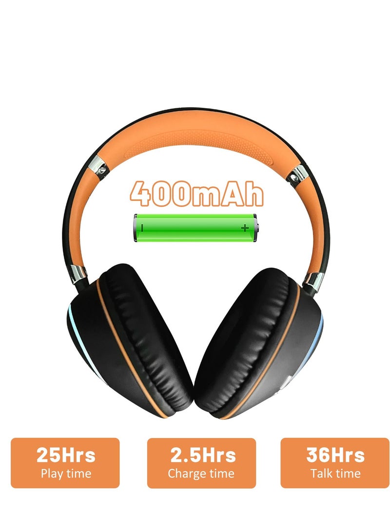 GULFLINK 400mah Bluetooth Wireless Headphones for Teens Adults Red - Image 5