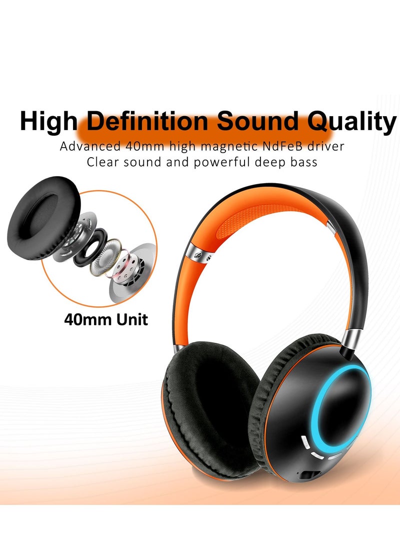 GULFLINK 400mah Bluetooth Wireless Headphones for Teens Adults Red - Image 4