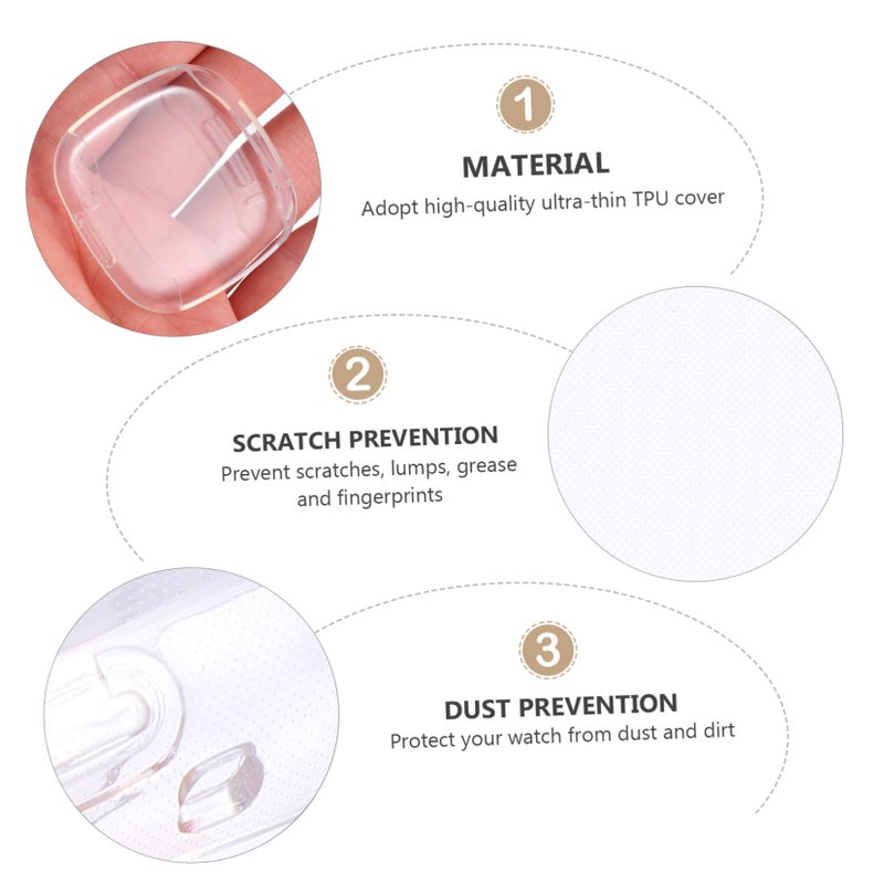 5 Pcs Transparent TPU Protective Case For Watch Frame Scratch Resistant Sweat Design - Image 4