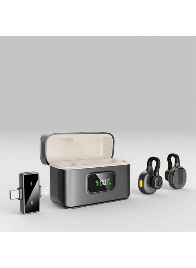 ELTRAZONE VRJTEC S10 Wireless Microphone System with 52H Charging Case, 3-Level Noise Reduction, Reverb & Mute Modes, Type-C Clip-On Mic for Vlogging, Live Streaming, Podcast & Interviews - Image 2
