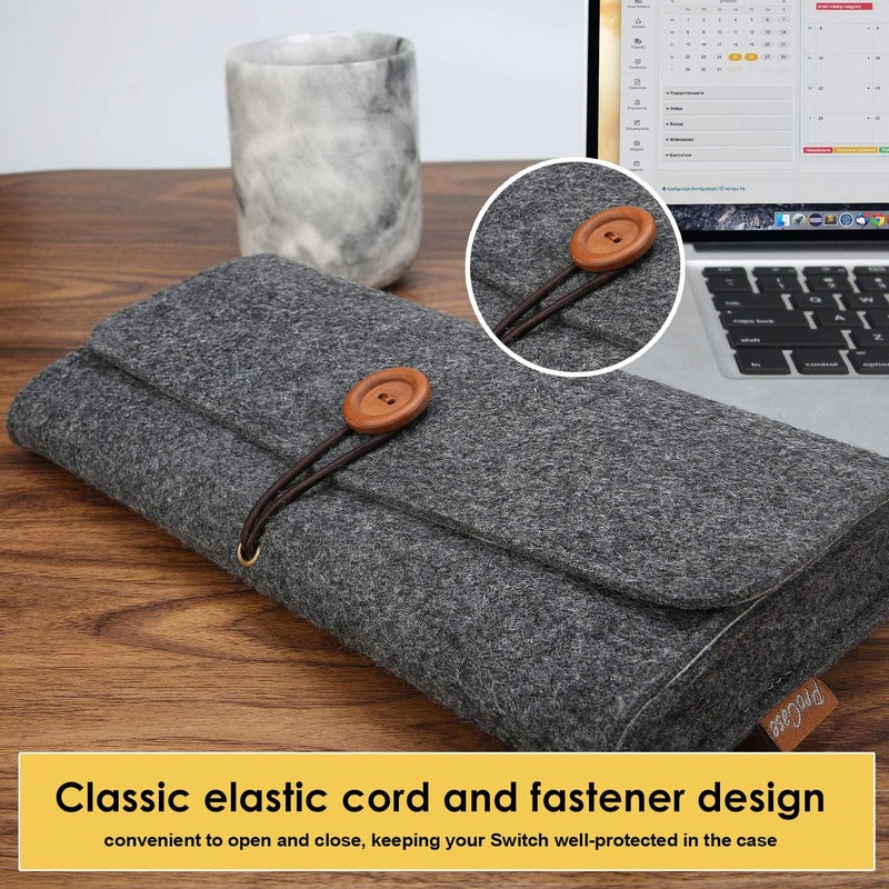 Procase Carrying Case for Nintendo Switch Lite, Portable Travel Carrying Bag Ultra Slim Professional Protective Felt Pouch for Nintendo Switch Lite 2019 with 5 Game Cartridges Holders -Black - Image 4
