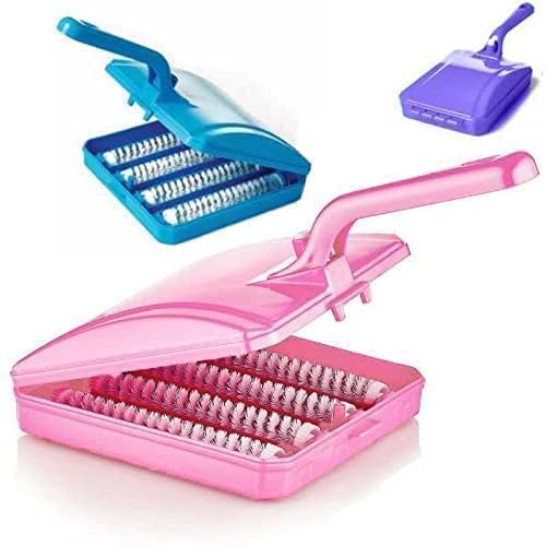BLUEJACK Bluejack Plastic Cleaning Tools Accessories Handheld 4 Roller Carpet Roller Brush Dust Crumb Collector for Car SeatsTable LinenSofa Household Floor Table cloth Pet Hair Multicolour PACK OF 1  - Image 2