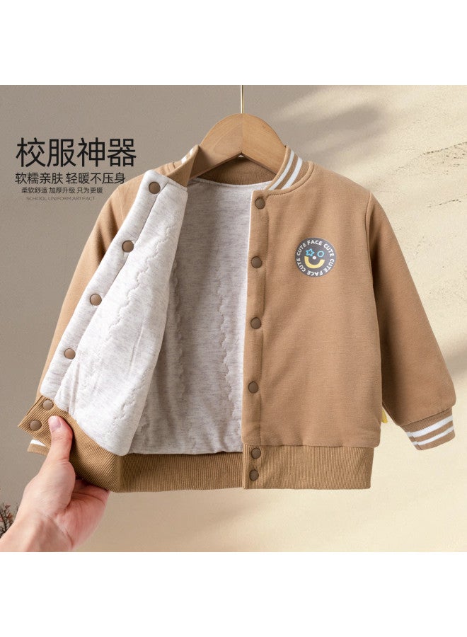 Doodle Home kids' Baseball Jacket Cotton Padded Coat - Trendy Winter Outerwear For Boys & Girls, Casual Children's Top - Image 2