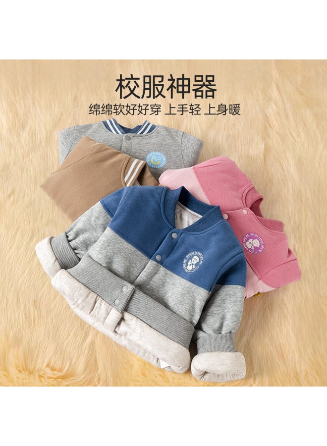 Doodle Home kids' Baseball Jacket Cotton Padded Coat - Trendy Winter Outerwear For Boys & Girls, Casual Children's Top - Image 4