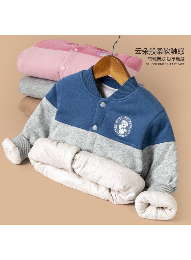 Doodle Home kids' Baseball Jacket Cotton Padded Coat - Trendy Winter Outerwear For Boys & Girls, Casual Children's Top - Image 3