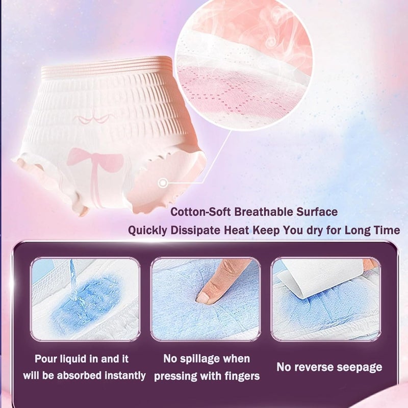 Rubvrenti Disposable Menstrual Pants Disposable Period Underwear For Women F/XL- Overnight Incontinence & Heavy Flow Pads, Leak-Proof, 360° Coverage For Ultimate Protection & Comfort (2PCS-F) - Image 3