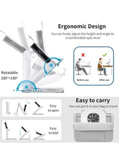 Inder Adjustable Aluminum Tablet Stand Silver with USB Cooling Fan Ergonomics Design Compatible for 13 Inch Laptop Tablets/iPad  - Image 2