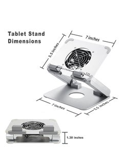 Inder Adjustable Aluminum Tablet Stand Silver with USB Cooling Fan Ergonomics Design Compatible for 13 Inch Laptop Tablets/iPad  - Image 4