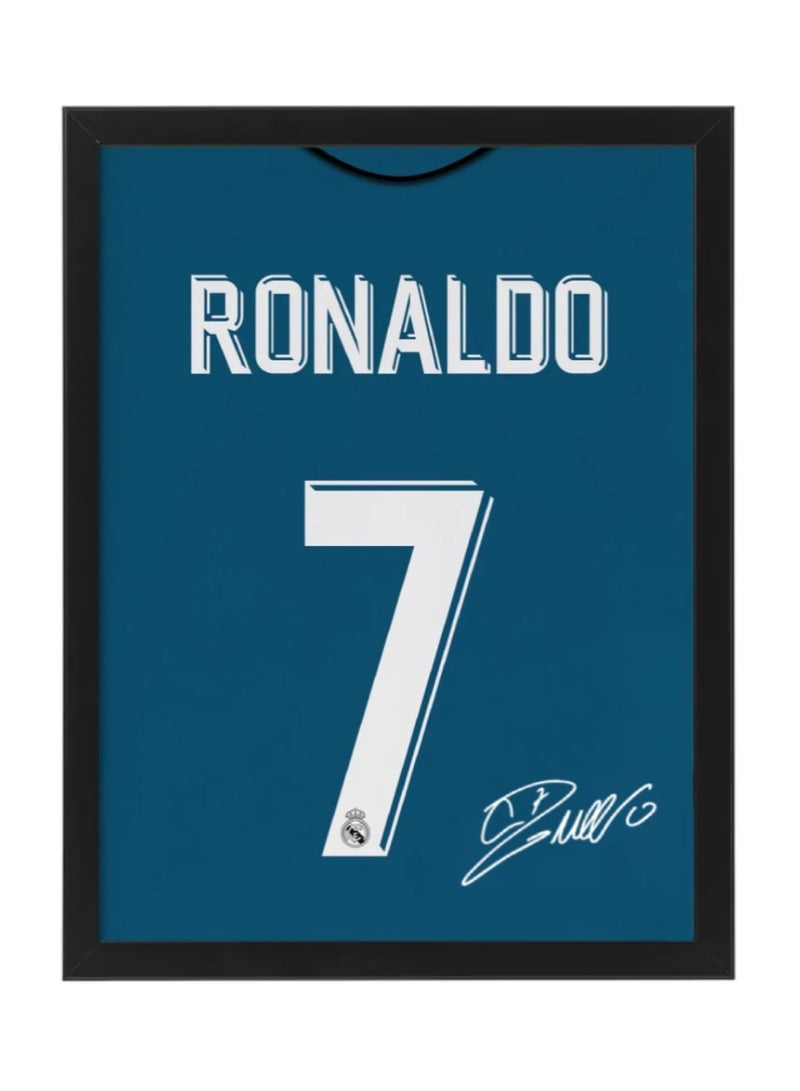 Boomah Accessories Cristiano Ronaldo Real Madrid Autographed Jersey - Framed Poster 30x40cm - CR7 -Football Memorabilia, Soccer Collectible, Gift for Fans 