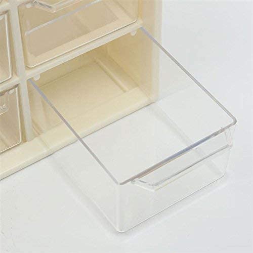VIDORA 9 Grid Mini Plastic Acrylic Multipurpose Drawer Storage Box for Multi Layer Jewelry Sundries Organizer Desktop Office Supplies Cabinet Color White - Image 3