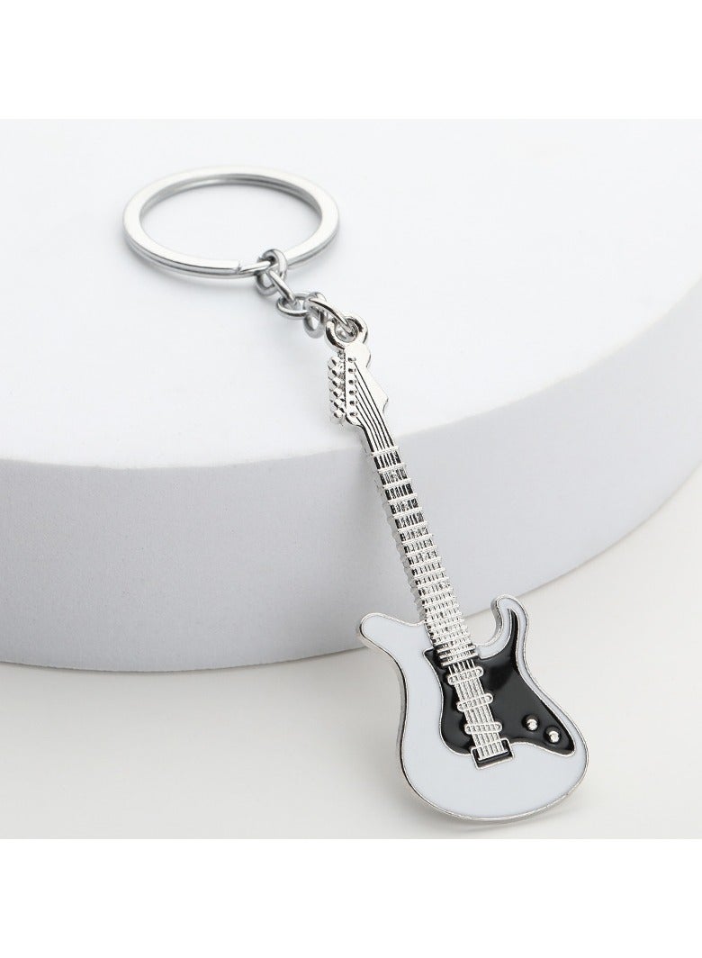 White Creative Lacquered Guitar Keychain