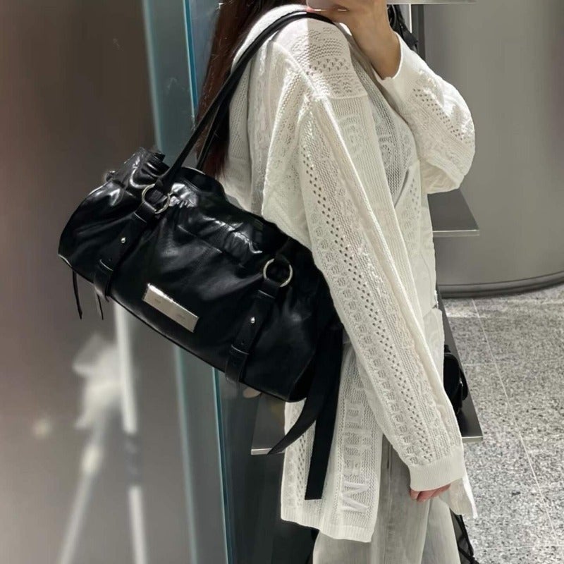 Women's Pleated PU Tote Bag - Image 1