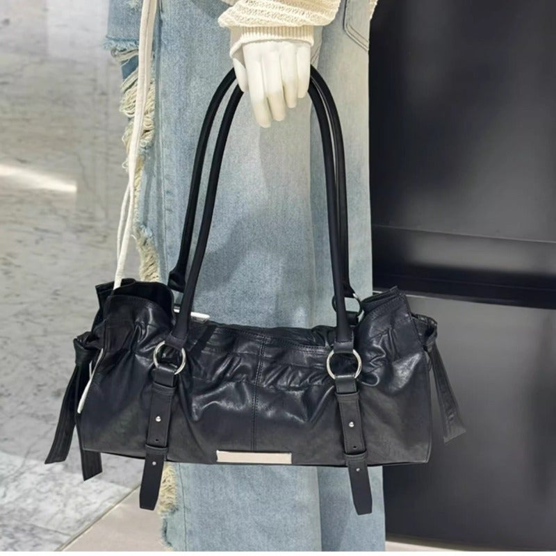 Women's Pleated PU Tote Bag - Image 3