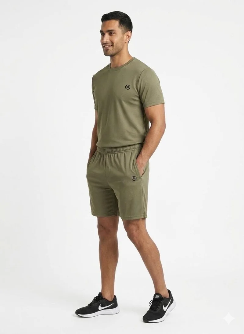 بريما إيس رجالي Set Top & Short لايف ستايل بريميوم Khaki Green