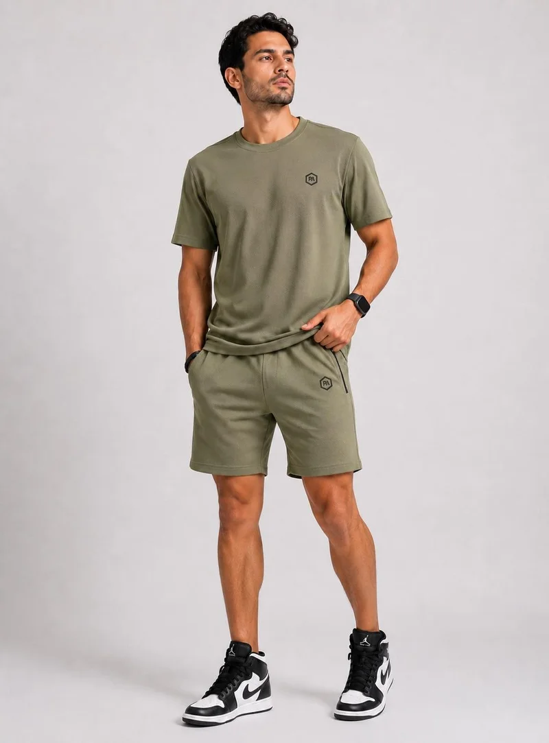 بريما إيس رجالي Set Top & Short لايف ستايل بريميوم Khaki Green