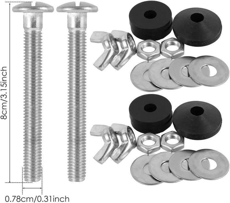Toilet Bolts 6pcs Universal Toilet Tank to Bowl Bolt Kit,Heavy Duty Replacement,Waterproof Rustproof For Fastening Seat Tank - Image 2