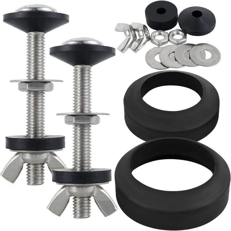 Toilet Bolts 6pcs Universal Toilet Tank to Bowl Bolt Kit,Heavy Duty Replacement,Waterproof Rustproof For Fastening Seat Tank - Image 1