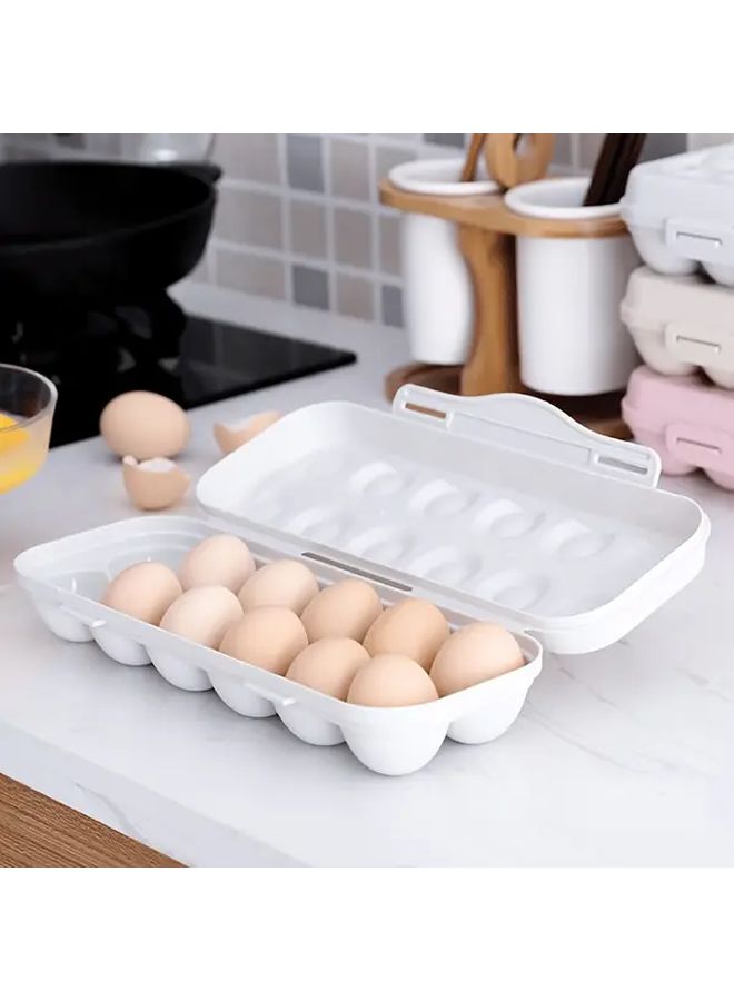 Pink 12 Egg Storage Box Stackable Transparent Egg Container For Fridge Kitchen - Image 1
