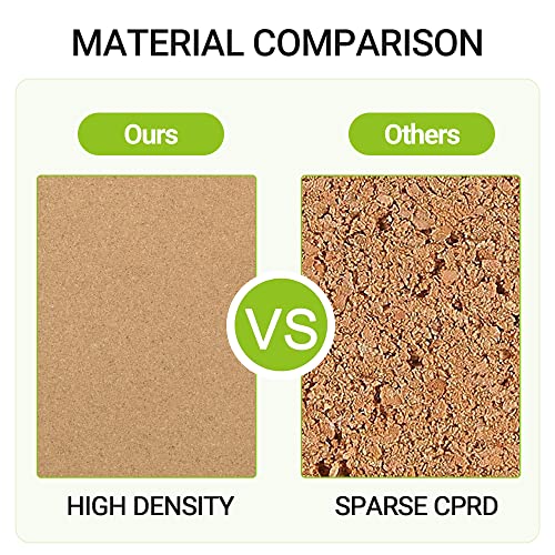 AKTOP Cork Board Bulletin Board 12x12, 1/2" Thick Cork Board Tiles 6 Pack, Small Square Pin Board for Wall, Self Adhesive Corkboards with 60 Push Pin Wood Clips for School, Home & Office - Image 4