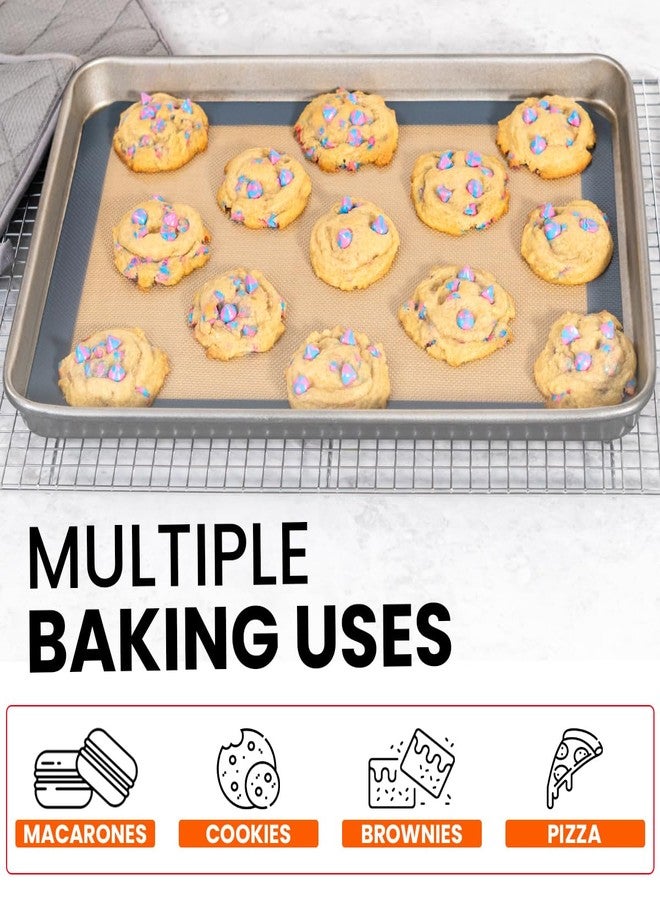 ThreadNanny Silicone Baking Mat - 2 Pack Reusable Silicone Baking Sheet Liner for Oven - Nonstick Silicone Mat for Baking Half Sheet 16.5"x11.6" - Bread, Macaron, Cookie Cooking mat - Image 3