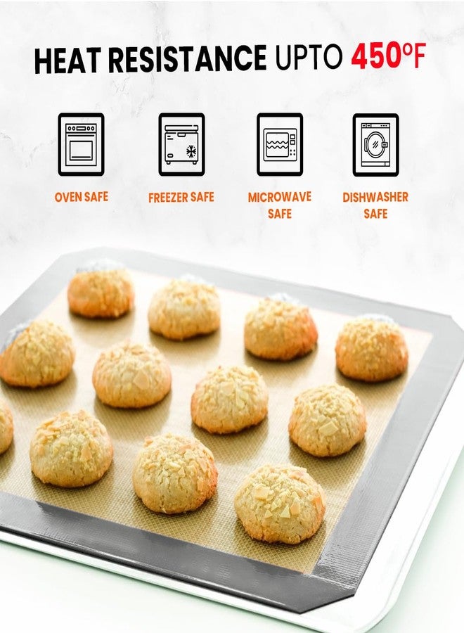 ThreadNanny Silicone Baking Mat - 2 Pack Reusable Silicone Baking Sheet Liner for Oven - Nonstick Silicone Mat for Baking Half Sheet 16.5"x11.6" - Bread, Macaron, Cookie Cooking mat - Image 4