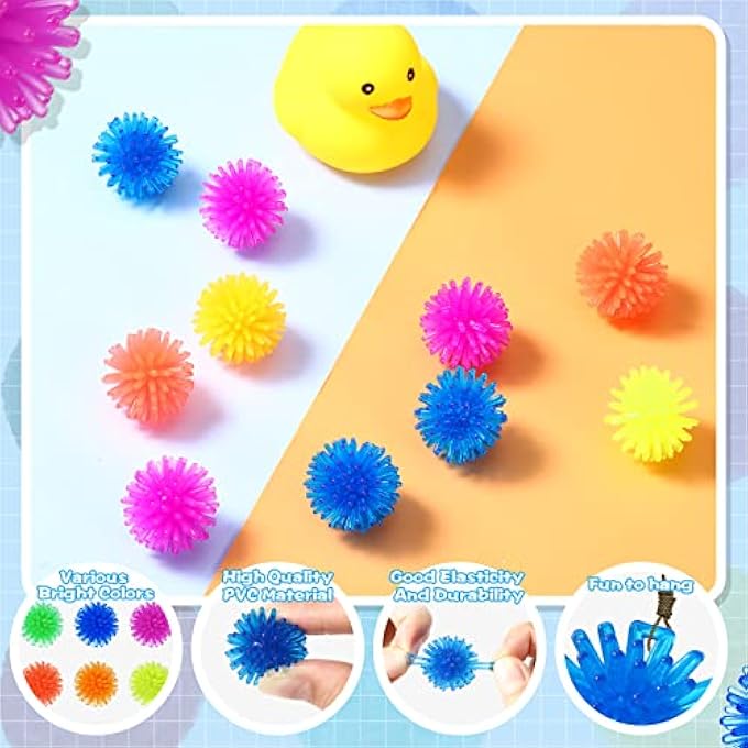 Poen 300 Pcs Porcupine Balls 1 Inch Fun Spiky Hedge Balls Soft Hand Fidget Sensory Balls Calming Mini Stress Balls Relief Small Porcupine Toy for Birthday Party Prize Office Home, Multicolor - Image 4