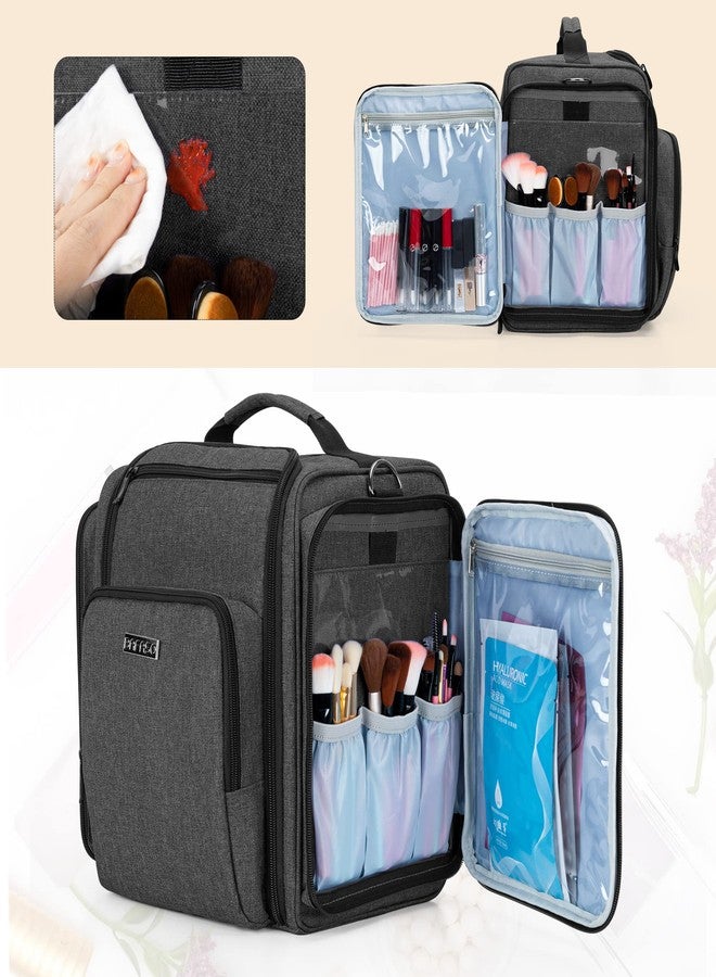 BAFASO Large Travel Toiletry Bag with 4 Removable Pouches, Multifunctional Makeup Bag Hair Bag for Toiletry and Makeup Supplies, Black - Image 4