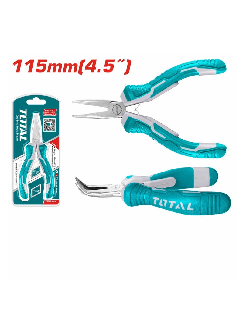 TOTAL Mini Bent Nose Pliers 4.5 Inch 115 MM  - Image 2