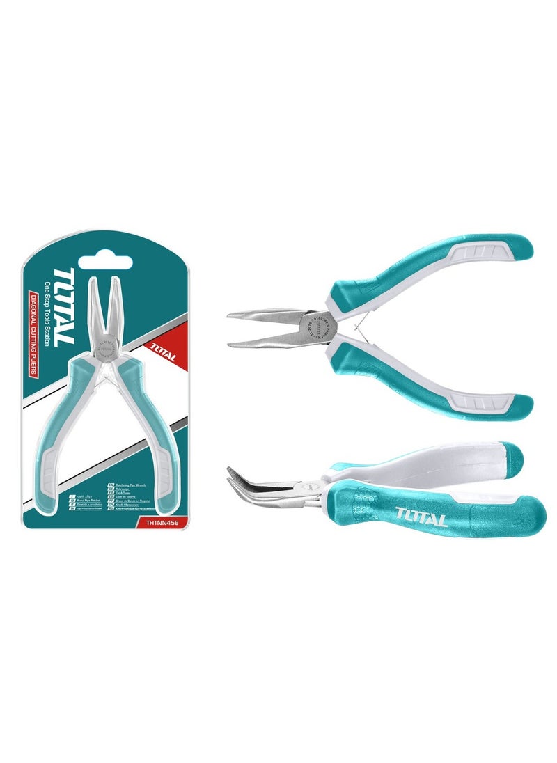 TOTAL Mini Bent Nose Pliers 4.5 Inch 115 MM  - Image 1