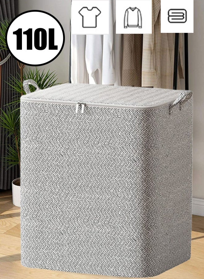 1/2/3PCS 110L Storage Bag  Large Capacity Storage Bags Clothes Storage Box  Storage Bags  Clothes Organizer Clothes Storage  Organizers Foldable Laundry Bag Home for Clothing Blanket Comforters Bed Sheets Pillows and Toys - Image 1