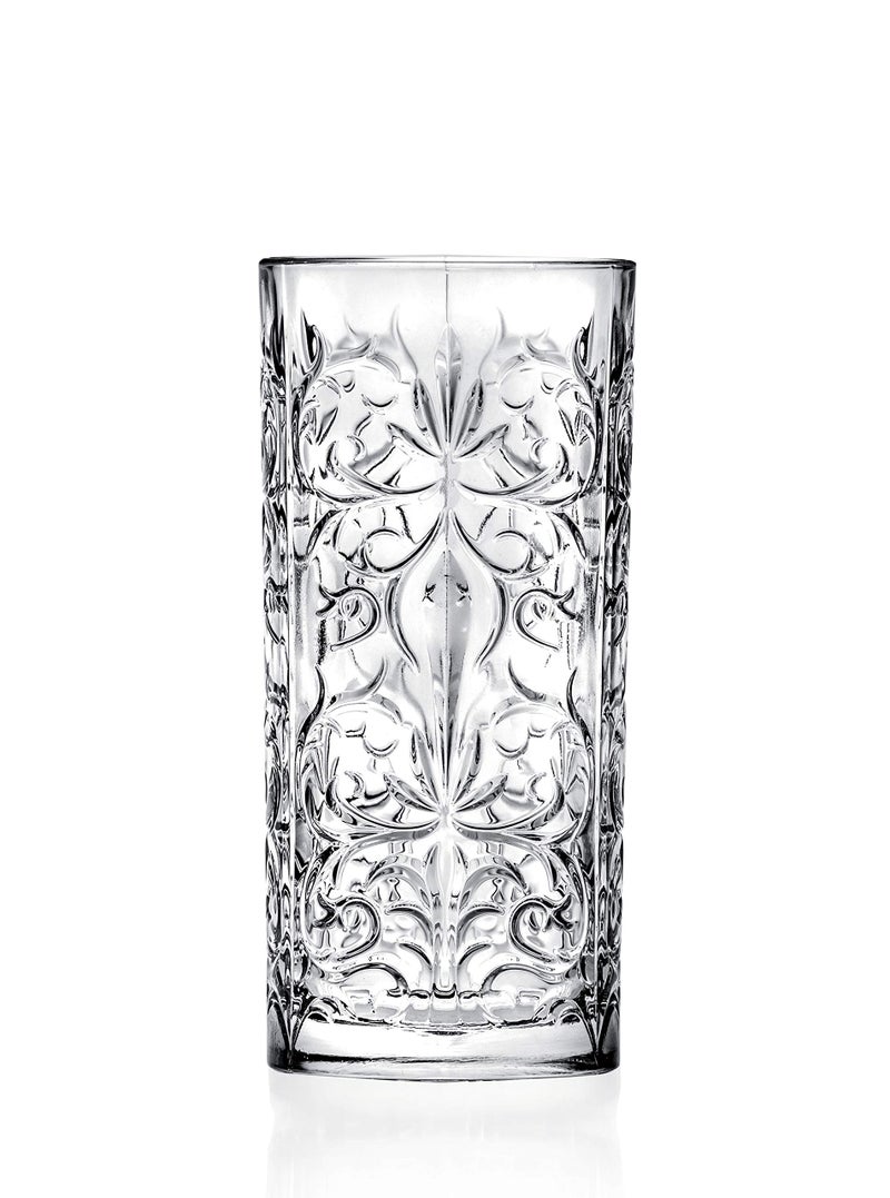 Barski Highball - Glass - Set of 6 - Hiball Glasses - Glass Crystal - Beautiful Tattoo Design - Drinking Tumblers - for Water, Juice, Wine, Beer and Cocktails - 13 oz Made in Europe - Image 2