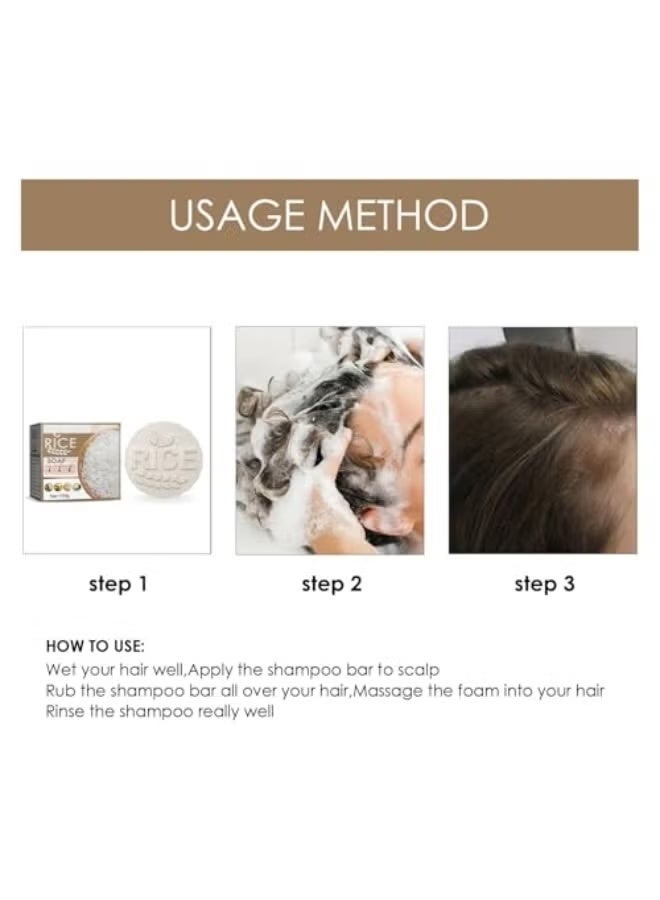 إيلهو شامبو صلب 100 جرام بالأرز، صابون نمو الشعر بالأرز، لشعر ناعم ولامع، يقوي الشعر التالف والمبيض، يقلل الدهون - Image 5
