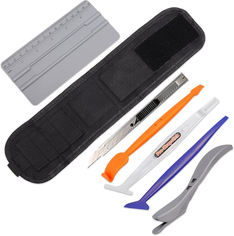 FOSHIO Car Vinyl Wrap Magnetic Wristband Tools Kit Include Adjustable Strap Wrist Band Belt Organizer, Soft Micro Stick Squeegee, Magnet Edged Fold Squeegee, Safety Cutter & Retractable Utility Knife - Image 1