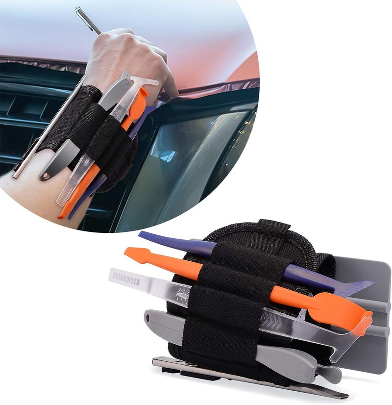 FOSHIO Car Vinyl Wrap Magnetic Wristband Tools Kit Include Adjustable Strap Wrist Band Belt Organizer, Soft Micro Stick Squeegee, Magnet Edged Fold Squeegee, Safety Cutter & Retractable Utility Knife - Image 3