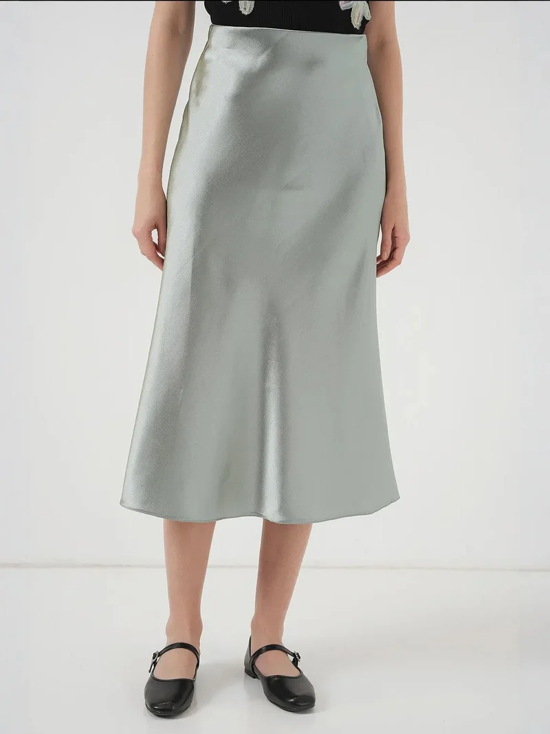 BIG DART BDART Elastic A-Form Fit Midi Skirt