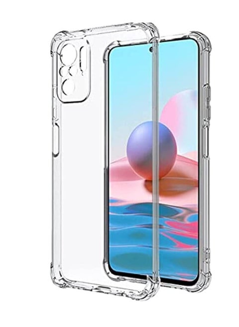 جراب من السيليكون شفاف من البولي يوريثان المقاوم للصدمات وزوايا مقاومة للصدمات لهاتف Xiaomi Redmi Note 10s / Redmi Note 10_Clear