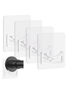 Generic 4Pack Shower Rod Holder, Upgrade Adhesive Curtain Rod Holder, Tension No Drill Curtain Rod Bracket, Heat Resistant, Waterproof, Shower Curtain Rod not Included  - Image 1