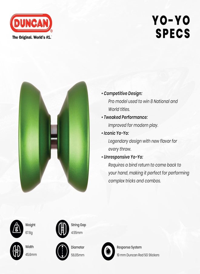 Duncan Toys Barracuda Yo-Yo, Unresponsive Pro Level Yo-Yo, Concave Bearing and Aluminum Body, Blue w/Splash - Image 3