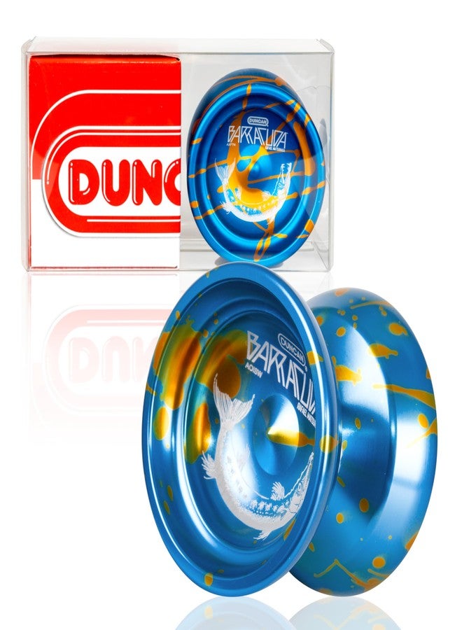 Duncan Toys Barracuda Yo-Yo, Unresponsive Pro Level Yo-Yo, Concave Bearing and Aluminum Body, Blue w/Splash - Image 1