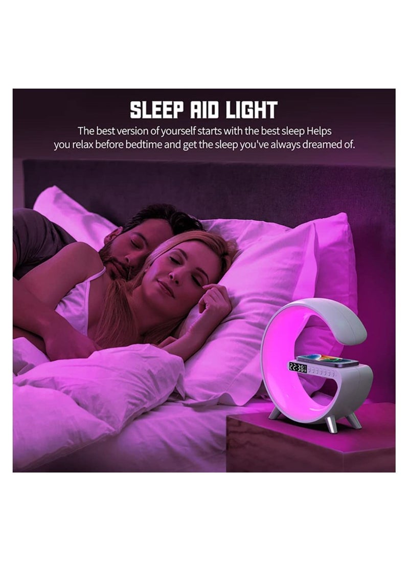Generic - Table Lamp Desk Night Light with 15W Quick Wireless Charger and Bluetooth Speaker, Desk Lamp with Alarm Clock and 256 RGB Light Modes Bedroom Lamp As Sleep Aid White Noise Machine - Image 1