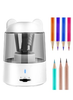 Electric Pencil Sharpener, Auto-Stop Feature and 3 Adjustable Sharpening Modes, USB Charge Heavy Duty Helical Blade Pencil Sharpener for 6-8mm Diameter Pencils for School Classroom Office Home